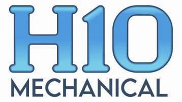 H10 Mechanical logo with large blue letters and dark text below